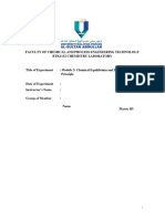 Chemical Equilibrium and Le Chatelier's Lab Report