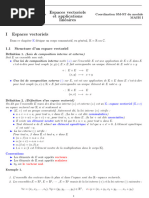 Chapitre 1 Espaces Vectoriels Et Applications Linaaires