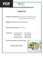 TRABAJO FINAL Problemática de La Gestión Educativa