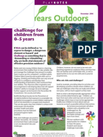 Risk and Challenge For Children From 0-5 Years: Outdoor Learning and Play