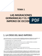 Tema 1 Las Migraciones Germã - Nicas y El Fin Del Imperio