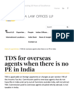 TDS For Overseas Agents When There Is No PE in India