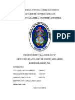 Obtención de Azúcar - Ingenio Azucarero Roberto Barbery Paz - IND 225