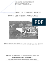 Anthropologie de L'Espace Habite: Dans Les Villes Africaines