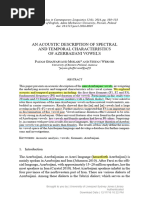 Acoustic Analysis of Spectral & Temporal Charastristics of Azerbijani Vowels 2016