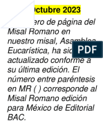 Misal Octubre 2023