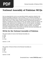 National Assembly of Pakistan MCQs