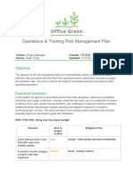 Mywork Activity Template Risk Management Plan