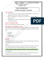 DBMS Lab 18 SQL Constraints Combine