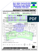 Devoir MATHS N°1 - Notre Dame