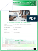 PLANEAMIENTO Y GESTION DE OBRAS - Grupo N°1