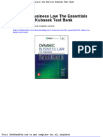 Dynamic Business Law The Essentials 4th Edition Kubasek Test Bank