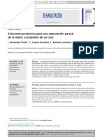 Soluciones Protésicas para Una Amputación Parcial de La Mano, A Proposito de Un Caso