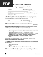 Subcontractor Agreement Template