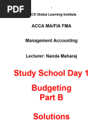 ACCA MA - Fma Study School Budgeting Part B Solutions