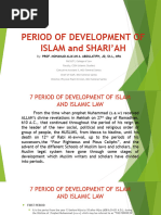 PERIOD OF DEVELOPMENT OF ISLAM and SHARIAH