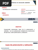 Semana 5 Tema 2 Factorización y Exponentes