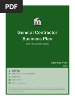 General Contractor Business Plan