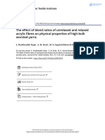 The Effect of Blend Ratios of Unrelaxed and Relaxed Acrylic Fibres On Physical Properties of High Bulk Worsted Yarns