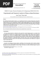 Experimental and Numerical Analysis of Beam-Column Resistance