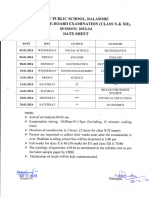 Date Sheet Sahodaya PB (X & Xii)