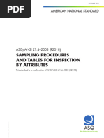 ANSI ASQ Z1.4 2003 (R2018) Sampling Procedures and Tables For Inspection by Attributes