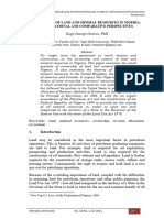 Ownership of Land and Mineral Resources in Nigeria - International and Comparative Perspectives...... DR GG Otuturu