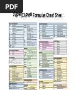 PMP Formulas Cheat Sheet Statement