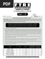 Ftre 2023 Sample Paper Class Viii p1 I.Q.