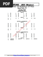  JEE MAIN 2020 Mock Test-4 ANSWER