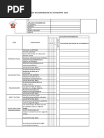 Informe de Progreso Del Aprendizaje Del Estudiante