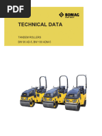 Bomag BW 90 AD-5, BW 100 ADM-5 Tandem Rollers Technical Data