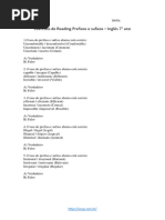 Exercício de Reading Prefixos e Sufixos - Inglês 7° Ano