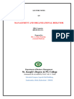 Management and Organizational Behavior: St. Joseph's Degree & PG College