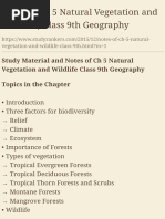 Notes of CH 5 Natural Vegetation and Wildlife Cla