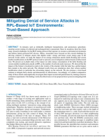 Mitigating Denial of Service Attacks in RPL-Based