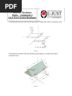 Mechanics Course (Statics - Sheet 4)