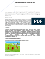 Plant Population Frequency by Quadrat Method