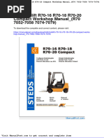 Still Forklift r70 16 r70 18 r70 20 Compact Workshop Manual - r70 7052 7058 7074 7079