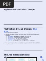 Application of MOTIVATION CONCEPTS