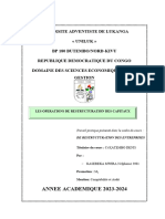 TP - Sur - Les Opérations de Restructuration Des Capitaux Propres - 3981 - Kasereka - Mwira