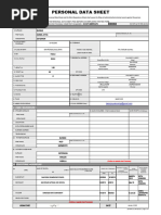 CS Form No. 212 Personal Data Sheet Revised