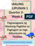 Araling Panlipunan 1 Quarter 2-Week 8