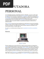 Computadora Personal (Definición e Historia)