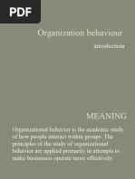 Organization Behaviour INTRODUCTION