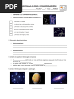 Ficha de Trabajo-El Origen y Evolución Del Universo.