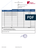 Schedule of Payment