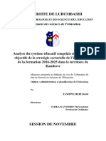 Analyse Du Système Éducatif Congolais Et Atteinte Des Objectifs de La Stratégie Sectorielle de L'éducation