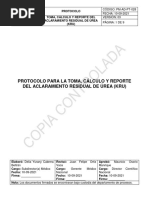 Pm-Ad-Pt-028 Toma, Cálculo y Reporte Del Aclaramiento Residual de Úrea