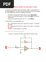 Les Filtres Actifs Du Premier Ordre